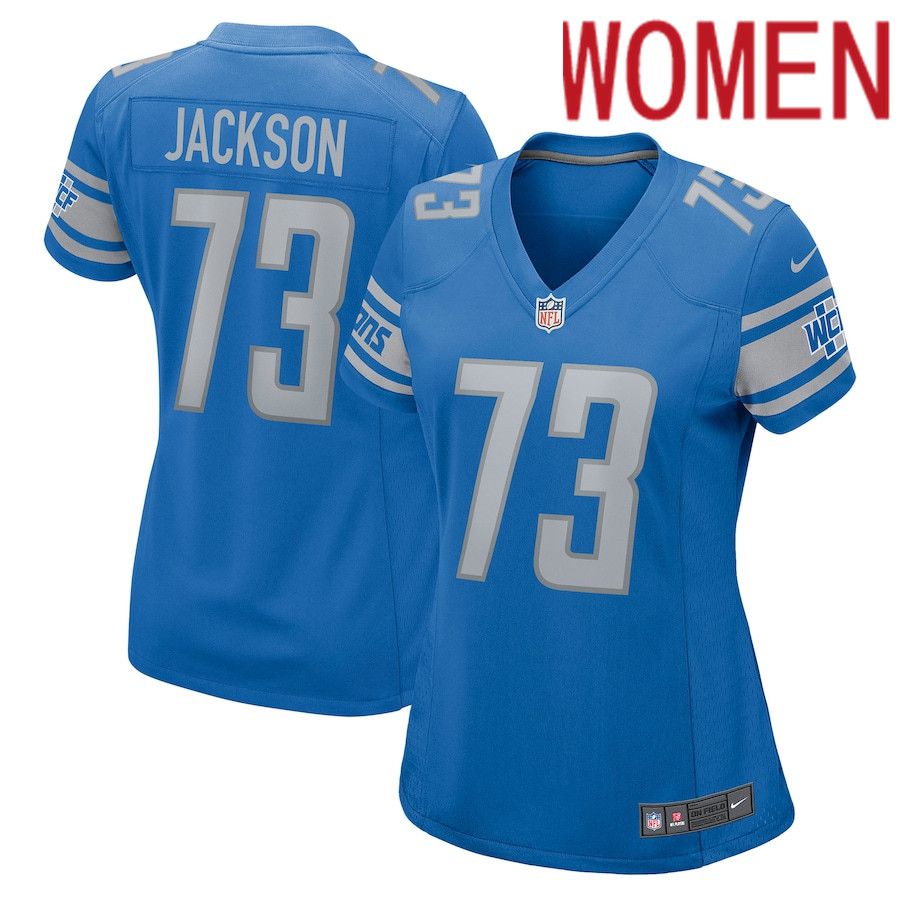 Women Detroit Lions #73 Jonah Jackson Nike Blue Game NFL Jersey->women nfl jersey->Women Jersey